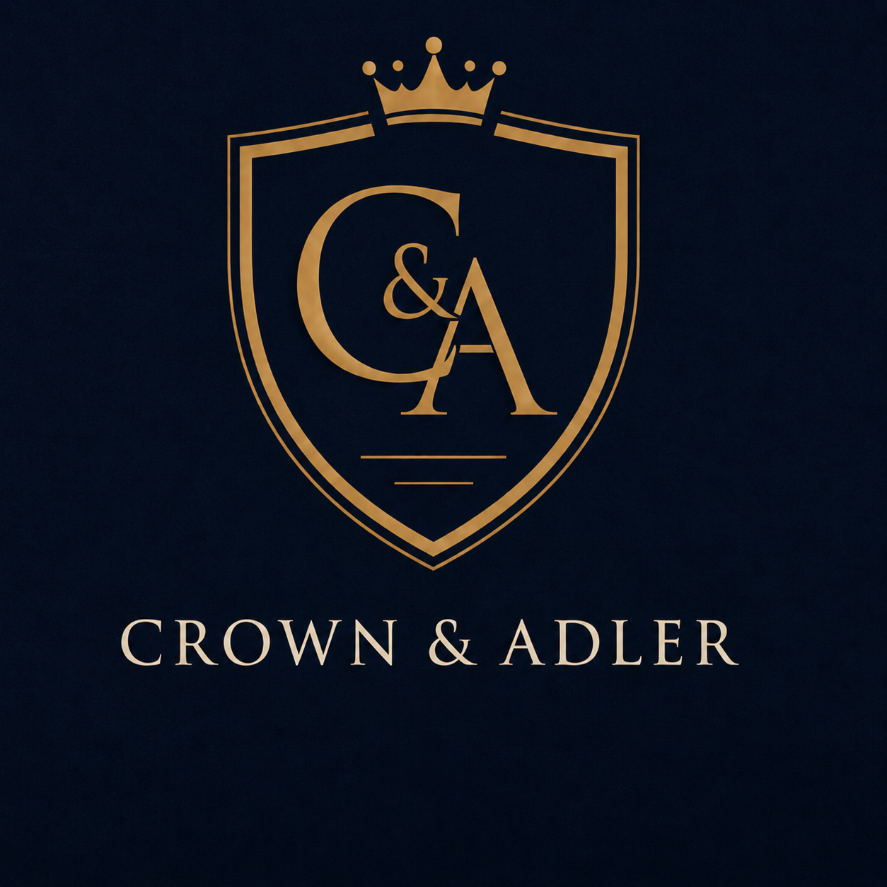 Crown & Adler gold crown and shield crest